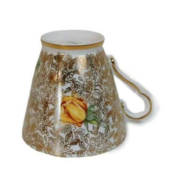 Collingwoods Golden Rose Tea Cup & Saucer Fine Bone China Some Wear England - Picture 10 of 11